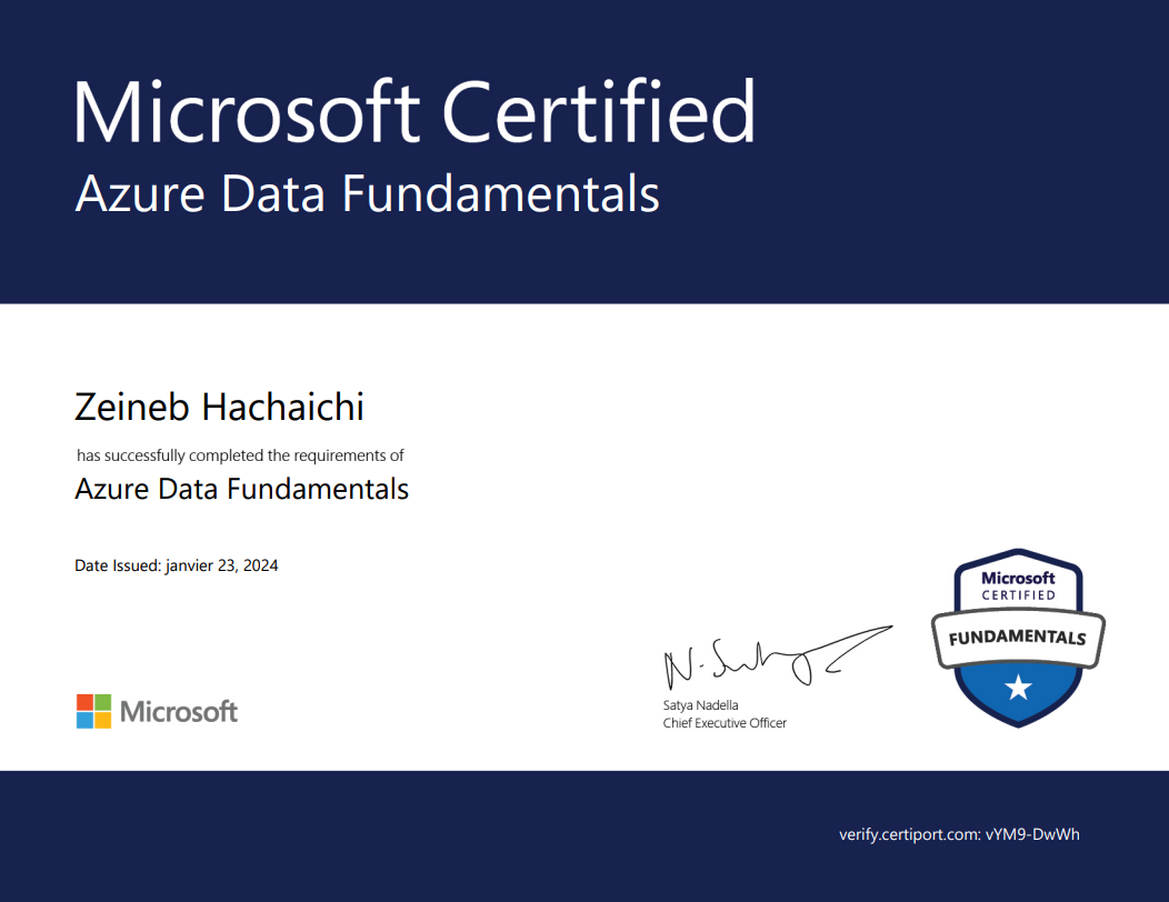 Certification Azure Data Fundamentals