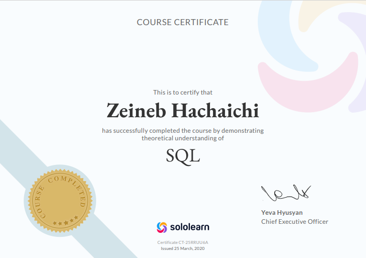 Certification SQL